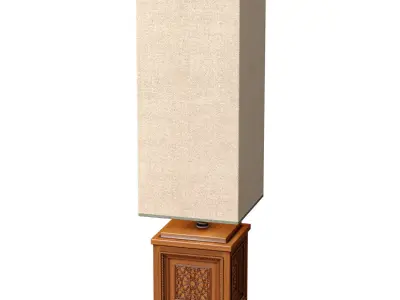 High Wood Arabic Oriental Nightstand buffet Table Lamp 3D model