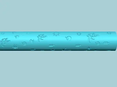 Texture Roll 54 Summer Negative - Fondant Decoration Maker 3D print model