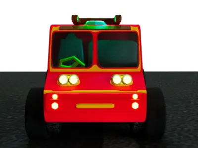 cute fire fighter 3D model
