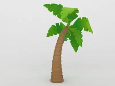 Palms two palm trees 3D model