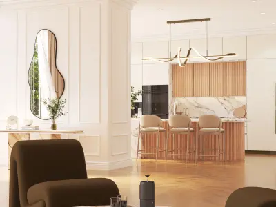 Neoclassical Interior with a Modern Touch 3D model
