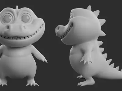 Crocodile  Cartoon Low-poly 3D model