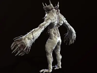 Necromutant6 creature with claws and claws Low-poly 3D model