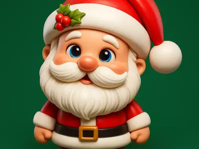 Kawaii Santa Claus 3d Model 3D print model