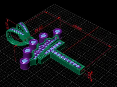 T letter pendant 3D print model