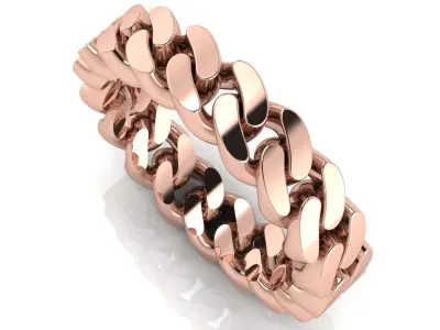 Cuban Link Chain Ring 5 mm Wide - DIFERENT SIZES 3D print model