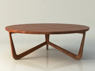 Modern Wooden table and chair 3D model