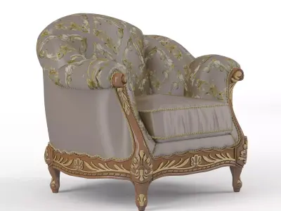 Pattern fabric armchair by Modenese 3D model