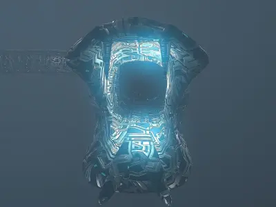 Sci-fi Snake Tunnel Walkable  Interiore Asset Low-poly 3D model