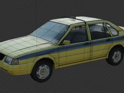 VW Santana 2005 taxi 3D model