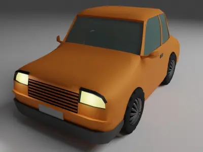 Low Poly Cartoon Car Low-poly 3D model