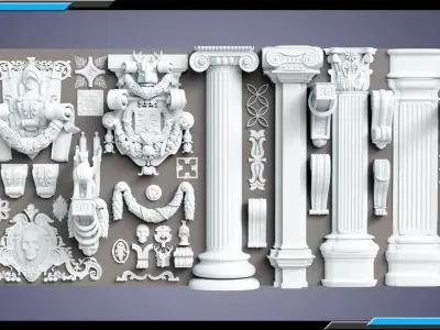 Building Ornaments Wall Decorations Low-poly 3D model