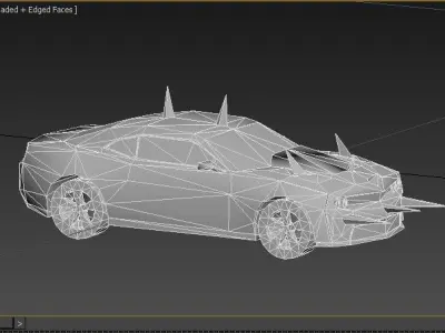 death race low poly car game ready  Low-poly 3D model