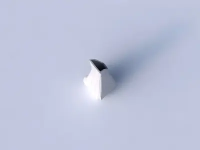 Vase top bent rectangle 2 with fine organic cells 3D print model