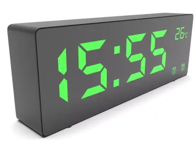 CLOCK BLACK GREEN Low-poly 3D model