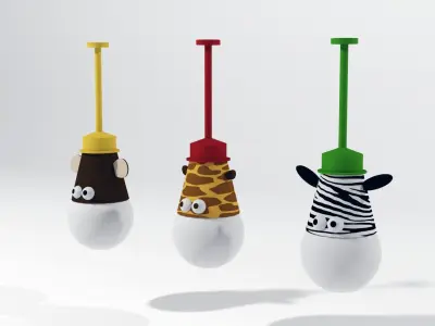 Animal lamps Low-poly 3D model