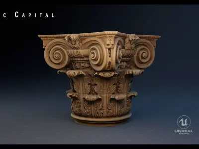 Doric Capital Model 8K Low-poly 3D model