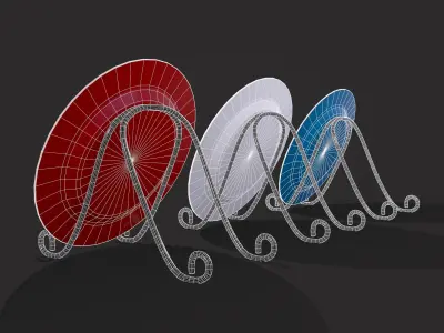 Valentines Day Decoration Plates Low-poly 3D model