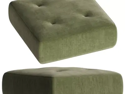 Crate and barrel Angolare Ottoman Green 3D model