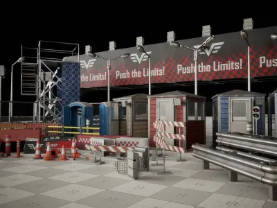 Road Racing Asset Pack Low-poly 3D model