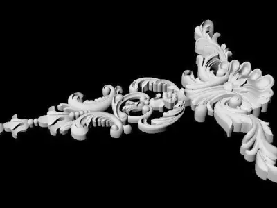 Central decor ornament for furniture 3D model 828