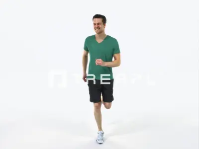 Virtue 02E Running Jogging Football Sports Man Low-poly 3D model