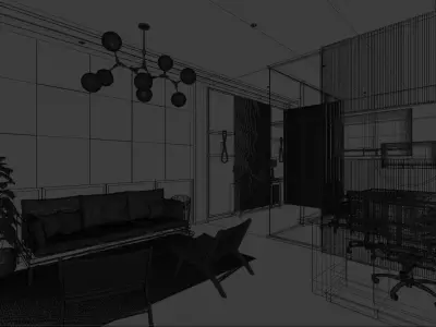 Office 3D  InteriorDesign Low-poly 3D model