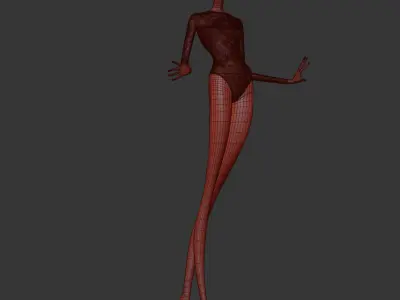 Woman Swimsuit VS Long Sleeve One-piece 3D model
