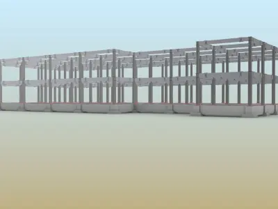 Steel Building 3D model purchase