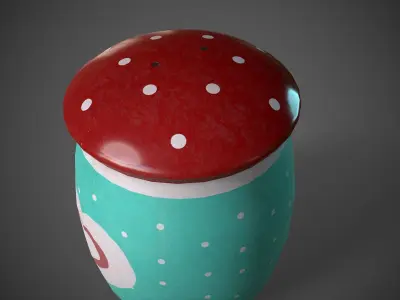 Decorative Salt Shaker Dirty Item Low-poly 3D model