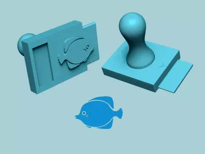 Stamp 07 - Fish - Fondant Decoration Maker Toy 3D print model
