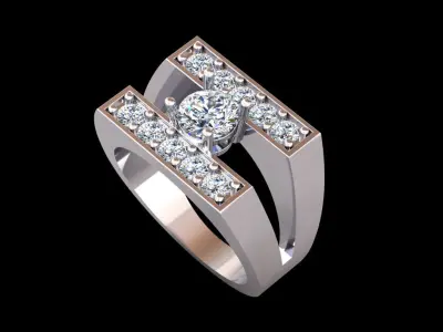 Men Diamond Ring 3D print model