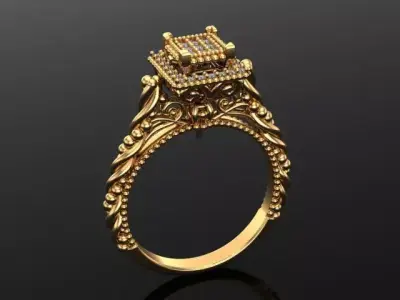 solitaire prince ring 3D print model