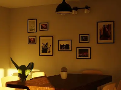 Picture wall with Lamps Free 3D model