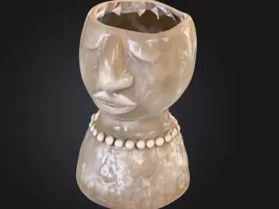 Serene Stone Vessel Low-poly 3D model