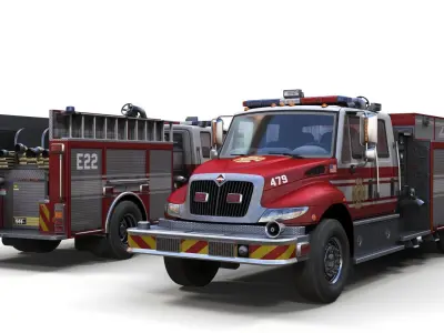 Durastar Crewcab Firetruck Low-poly 3D model