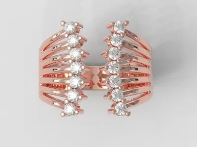 Modern Diamond Open Ring 3D print model