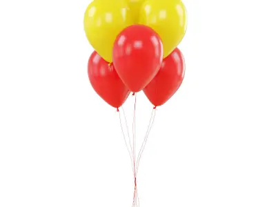 Festive colorful balloons 3D model