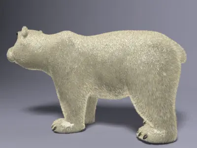 Cartoon Polar Bear Rigged Low-poly 3D model