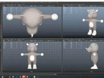 Character013 Animated Rhino 3D Low-poly 3D model