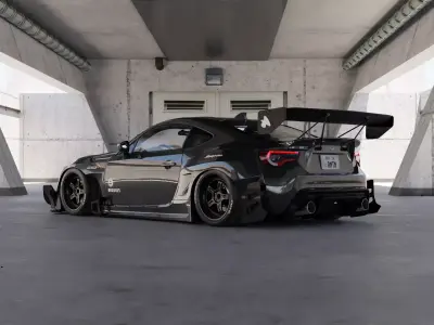 Car Lighting Scene 3D Blender File Textured FBX File 3D model