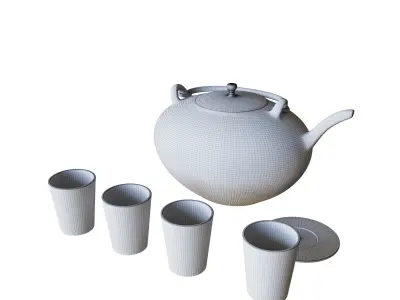 Maori tea set 3D model