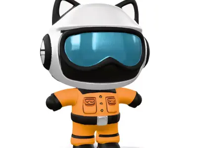 Astronaut Cat Character 3D model