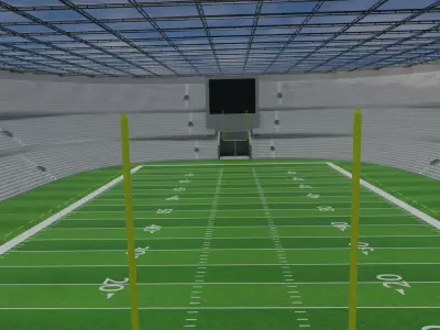 American Football Stadium - White Low-poly 3D model
