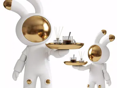 Rabbit Modern Sculpture Space 3D model