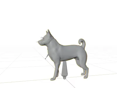 Norwegian Elkhound Dog Low-poly 3D model