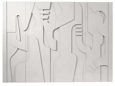 Decorativ panel wave 33 3D model