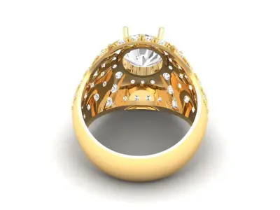 Luxury Men Diamond Ring Jewelry Design  160 3D print model