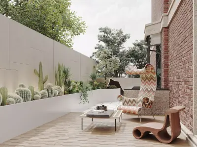 Luxury villa interior scene 3D model