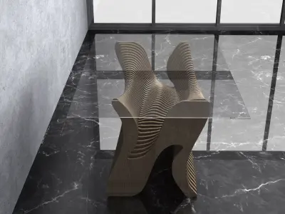 Parametric Wavy Wooden Furniture 15 - CNC files for cutting 3D model